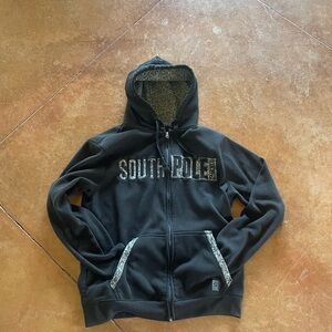 Vintage Southpole Black Zip-Up Hoodie